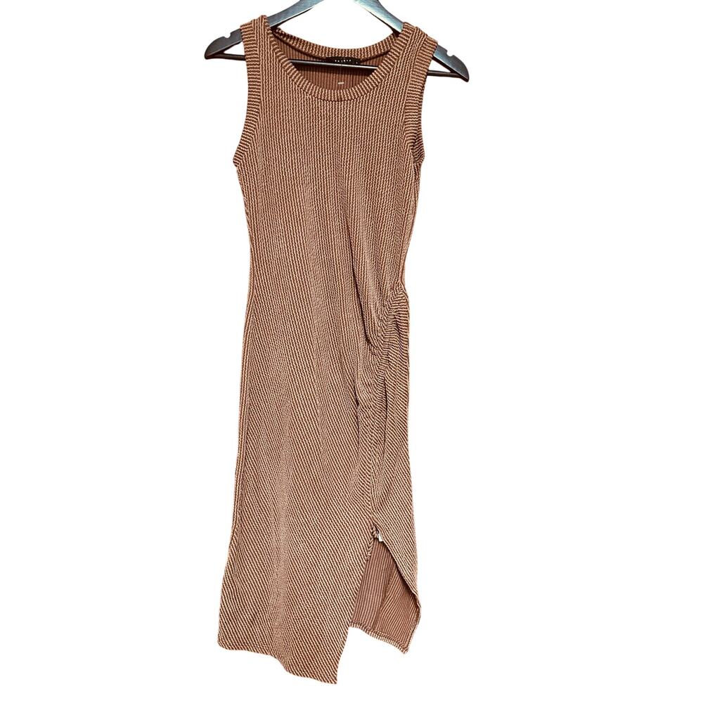 21 Saints Women's Ribbed Ruched Tank Dress Split in Front Size Large New